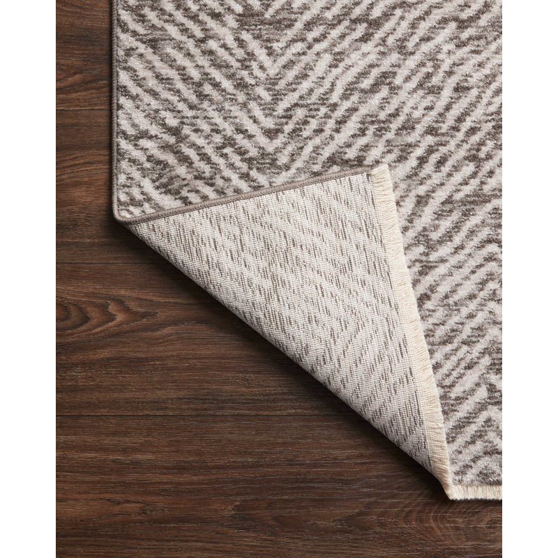 Handmade Taupe and Dove Rectangular Viscose Area Rug 7'-10" x 10'
