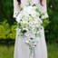 Bouquets de mariage pour la mariée, papillon blanc, orchidée, cascade, goutte d'eau, bouquet de fleurs artificielles, bouquet en cascade pour le mariage