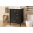 Modern Bathroom Vanity With Ceramic Sink, Soft-Close Door, 3 Drawers, Gold Handles-45887958