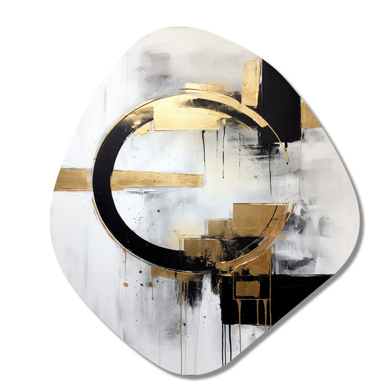 Elliott - peinture abstraite nébuleuse asymétrique en métal, art mural, H 28 po x l 25 po