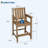Set of 2 All-Weather HDPE Bar Height Patio Chairs, 400 lbs Capacity with Back & Footrest for Balcony, Courtyard, Terrace, Cafe, Bistro-1354341784-1354341767