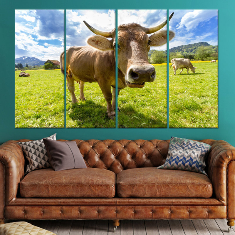 Impression sur toile, art animalier de ferme, toile tendue 4P, H: 43,3 x l: 63 pouces
