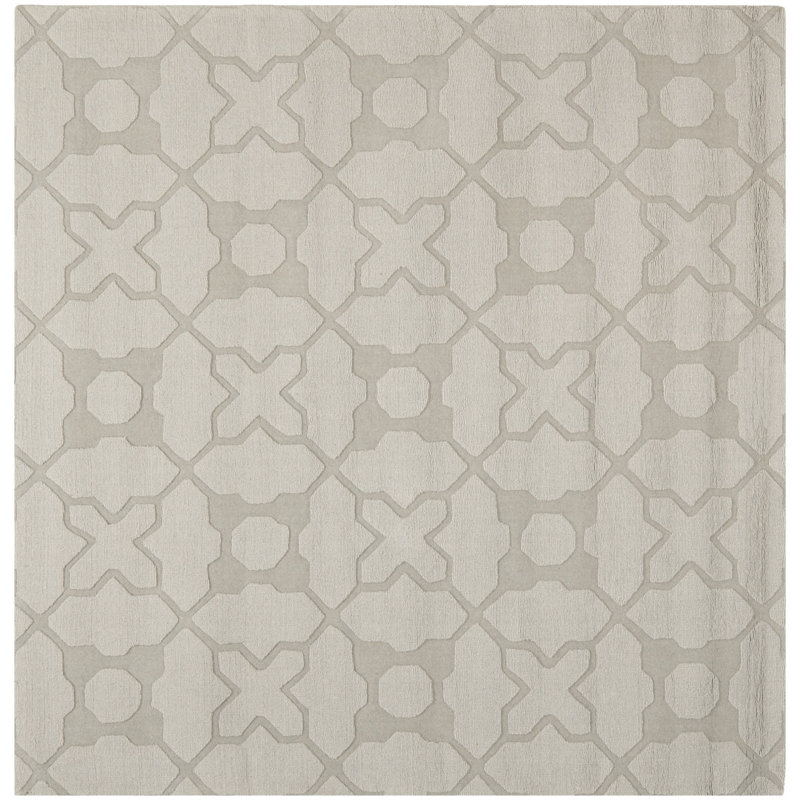 Soukup Hand Loomed Wool Geometric Rug, Square 6'