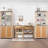 Bay Isle Home™ Rattan Bookcase With Cabinet, Heavy Duty Freestanding Bookcase, Bookshelves With Storage Open Display For Living Room-568608917