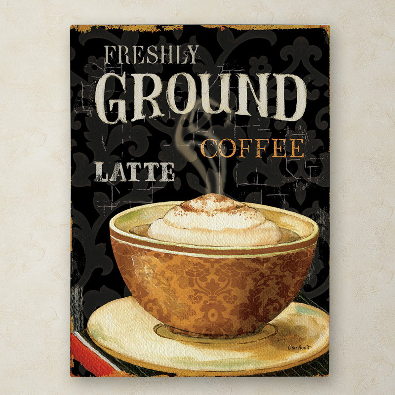 « today coffee ii » par lisa audit, reproduction d’art sur toile tendue, H 32 po x l 24 po x P 2 po