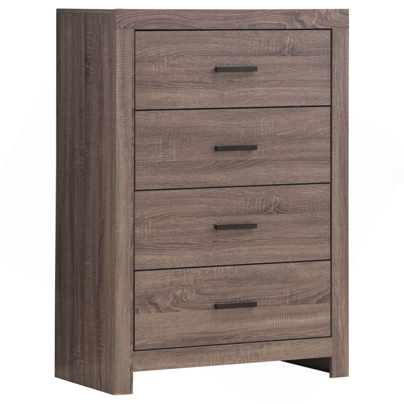 Rectangular 4-Drawer Chest, Oak