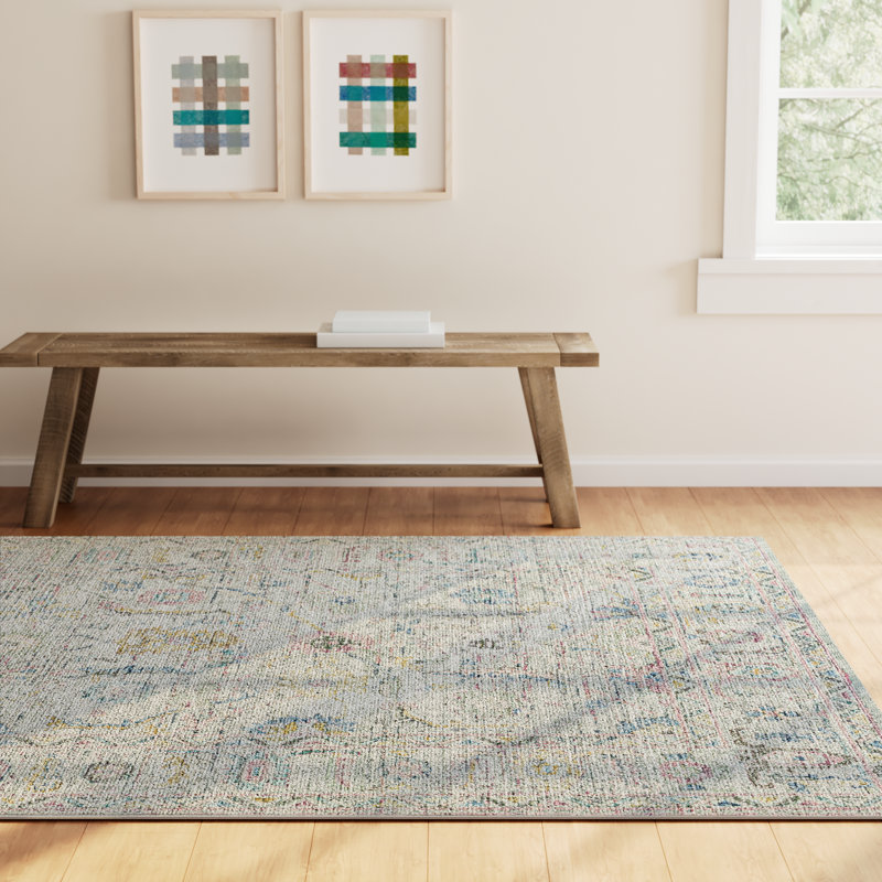 Haiya Pale Slate Machine Washable Area Rug, Rectangle 8'10" x 11'10"