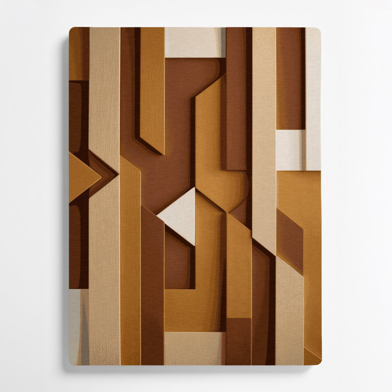 Abstrait formes 95, art mural en métal brun, H 12 po x l 18 po
