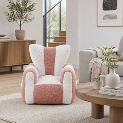 Fauteuil à billes Comfy Teddy pour enfants, dossier en forme de cœur, grand fauteuil de lecture pour le salon et la chambre à coucher