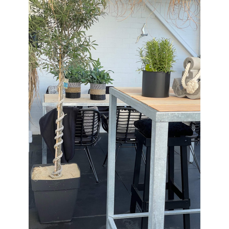Hopley Square Metal Outdoor Bar Table , 95cm cm W 95cm cm D