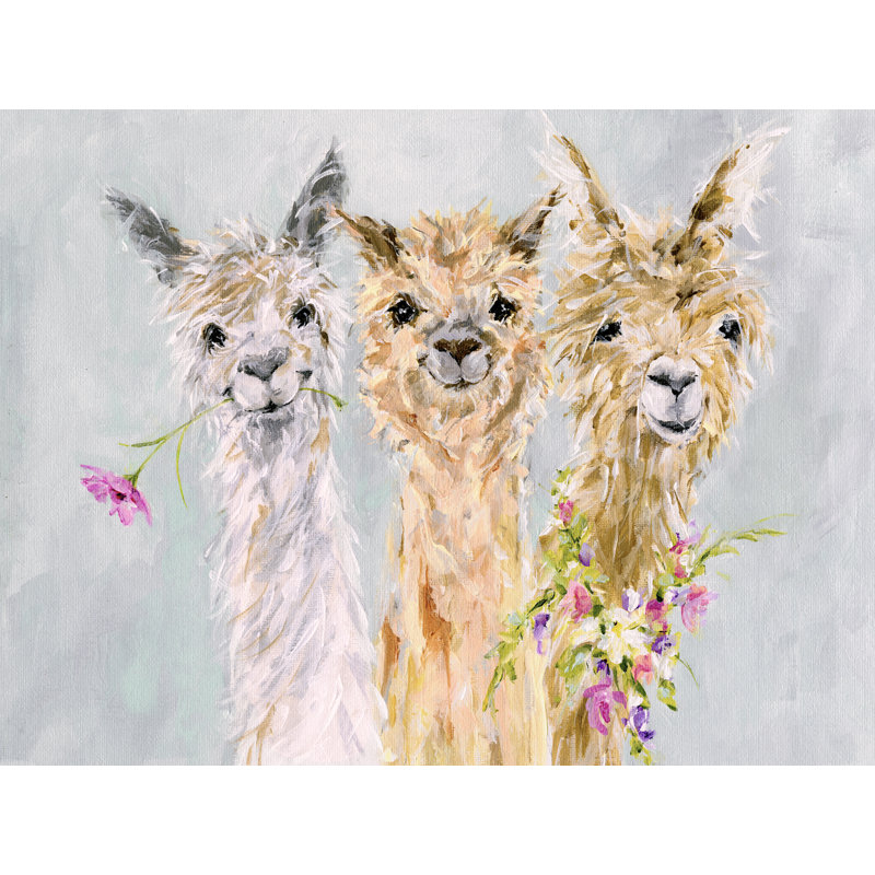 « Sweet Alpacas » par Susan Pepe, reproduction sur toile, H 12 po x l 16 po, Canevas