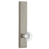 Grandeur Carré Tall Plate Passage with Bordeaux Crystal Door Knob