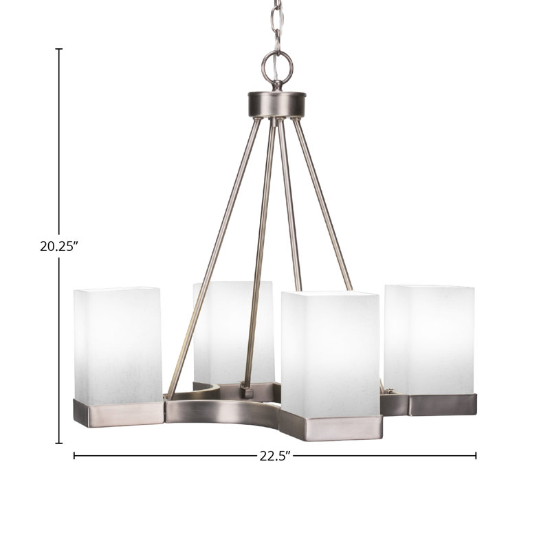 Lustre 4 lumières Nouvelle, Nickel brossé
