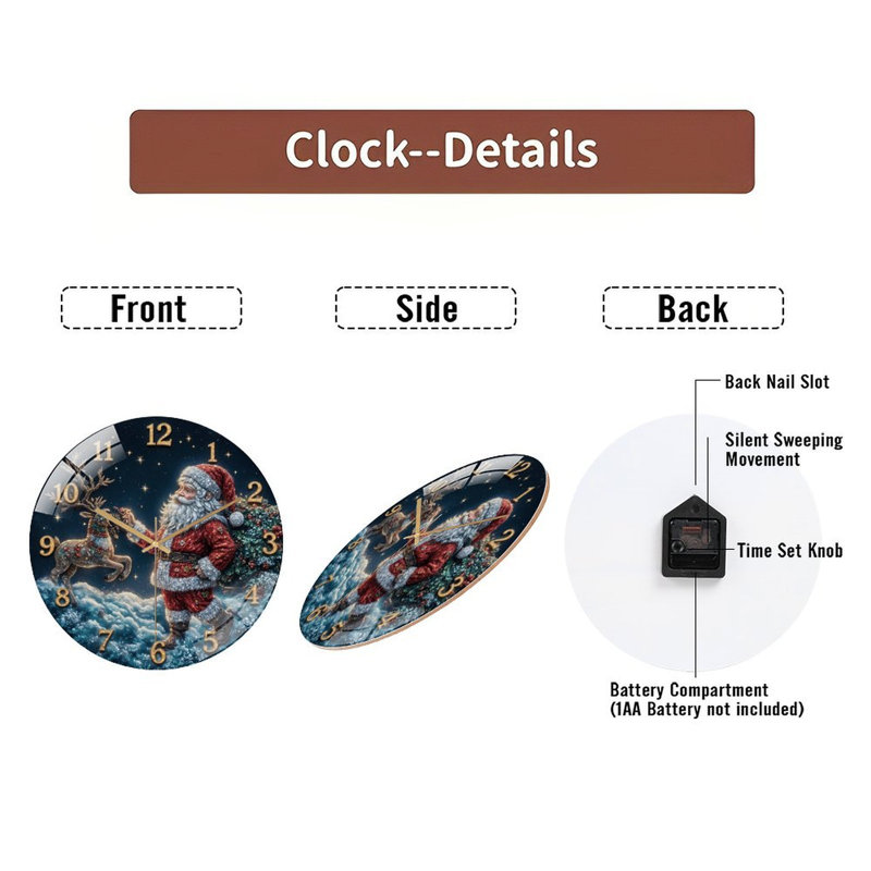 Horloge murale avec horloge murale en verre 12 po