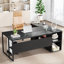 Bureau de direction en L 71 pouces avec rangement, tablettes et support pour unité centrale, idéal pour le bureau à domicile et le poste de travail, noir-1649393188