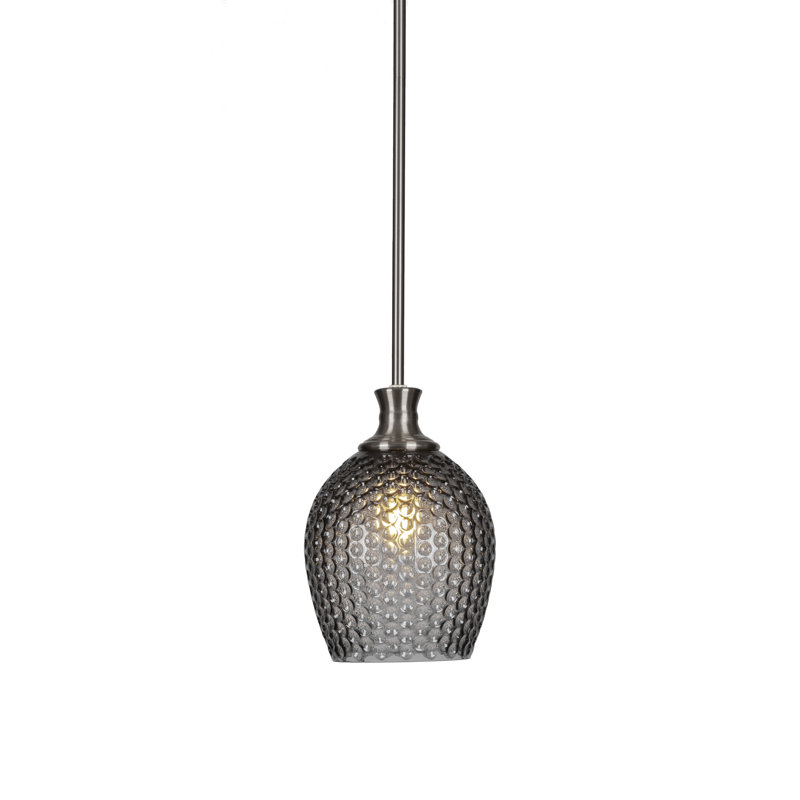 Luminaire suspendu à tige Zola, Nickel brossé