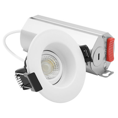 LUXRITE 2 In. Regressed Gimbal LED Light, 5CCT 2700K-5000K, 6W, 400LM, Ceiling Spotlight 360º + 30º Rotation, Dimmable, CRI90, IC Rated, ETL Listed