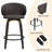 Swivel Upholstered 26" Bar & Counter stool with  Wood Frame-1985416859