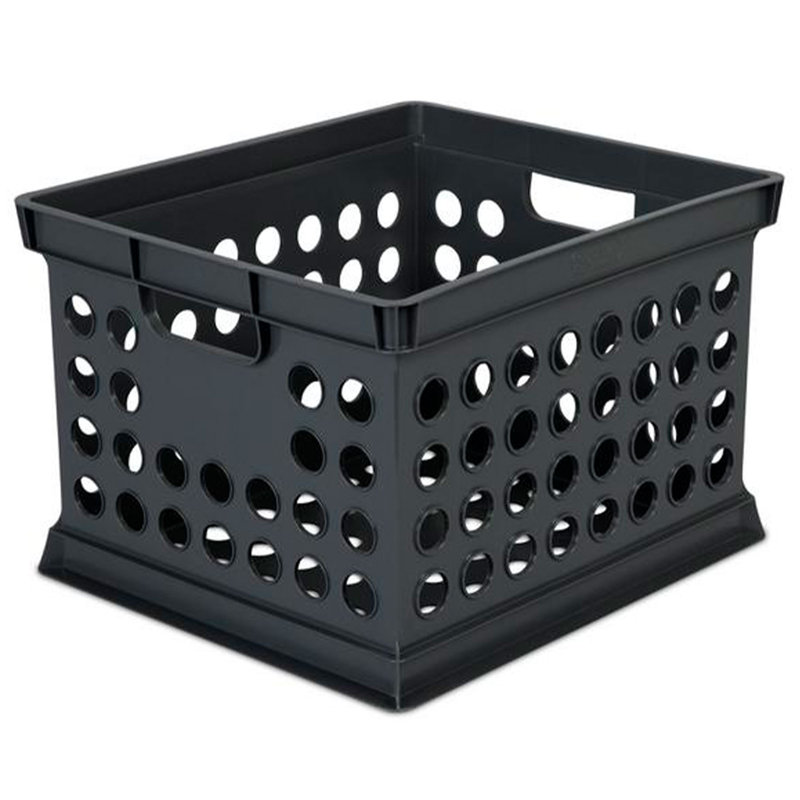 Sterilite Stackable Plastic Storage Open Crate Bin Organizer Box, White