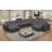 Upholstered Oversized 8 Seater Modular Reversible Chaises Sectional with Two Large Movable Ottomans-1337763216