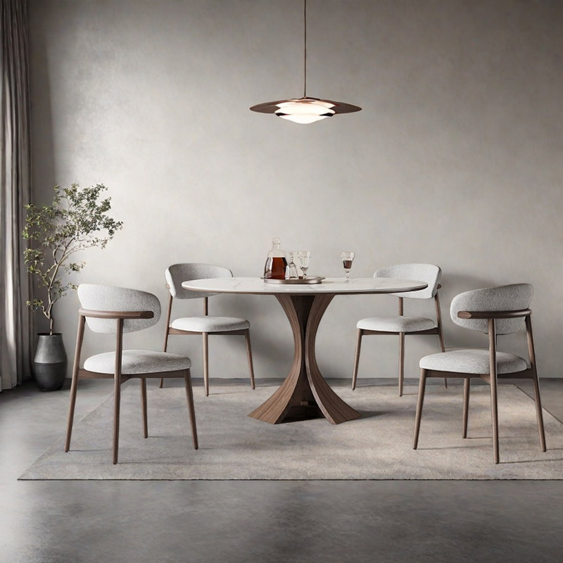 Table de salle à manger élégante avec plateau en marbre, H 29,5 po x L 47,2 po x l 47,2 po
