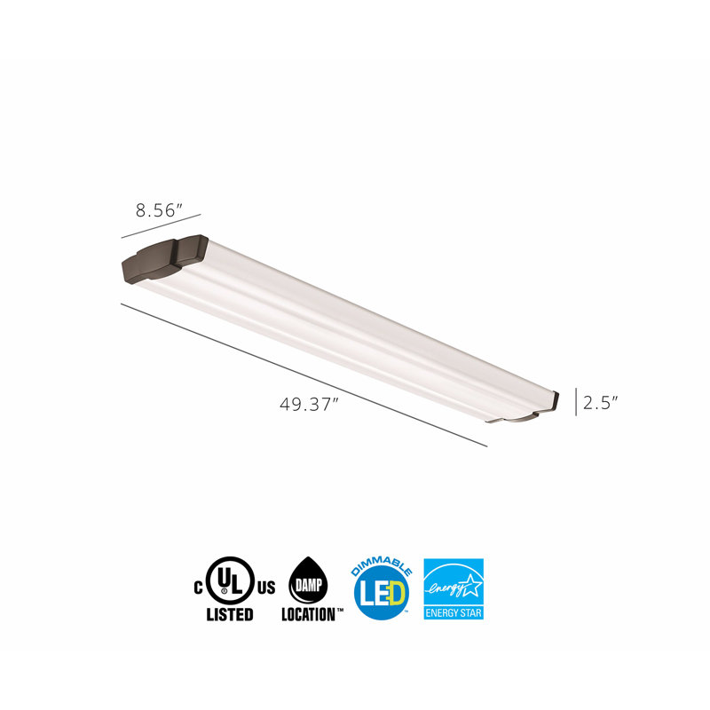 Brushed Nickel 48" LED Linear Flush Mount Light