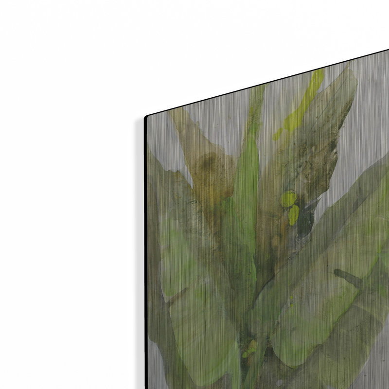 Art mural luxueux en métal «Tropical Planter 2» par Albena Hristova, 12 po x 24 po