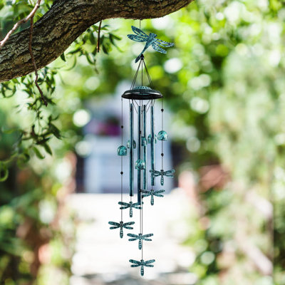 Wind Chimes For Outside, Outdoors With 4 Large Aluminum Tubes & S Hook - Clearance Hanging Decor For Garden, Patio, Backyard Or Porch,Dragonfly