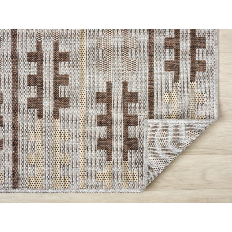 Toniana Power Loomed Polypropylene Indoor/Outdoor Rug, Sand, 3'3x5'