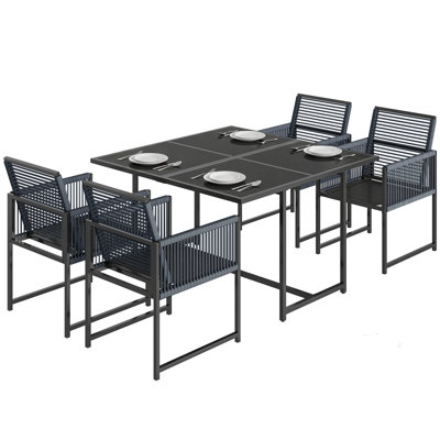 Steel Patio Dining Set Table,
