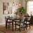 5-Piece Dining Set - Solid Wood Table and Upholstered Chairs-932685750