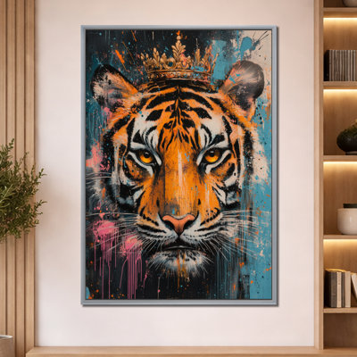 Art pop animalier - Tigre - Toile encadrée