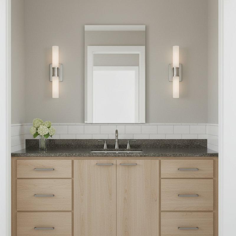 Keaton 2 - Light Vanity Light, Brushed Nickel, 20" H x 5" W x 3.63" D, 60 W