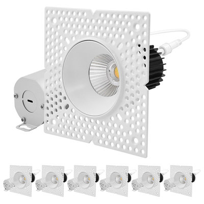 Éclairage encastré à DEL sans fil 2 pouces LUXRITE 12W 1100LM 5CCT 2700K-5000K