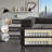 Black Convertible Floor Sectional Sofa, Compression Modular Sleeper Bed with Fixed Frame, Soft Chenille Upholstered Couch, No Assembly Required, Multi-Purpose Furniture for Bedroom, Living Room-538589908