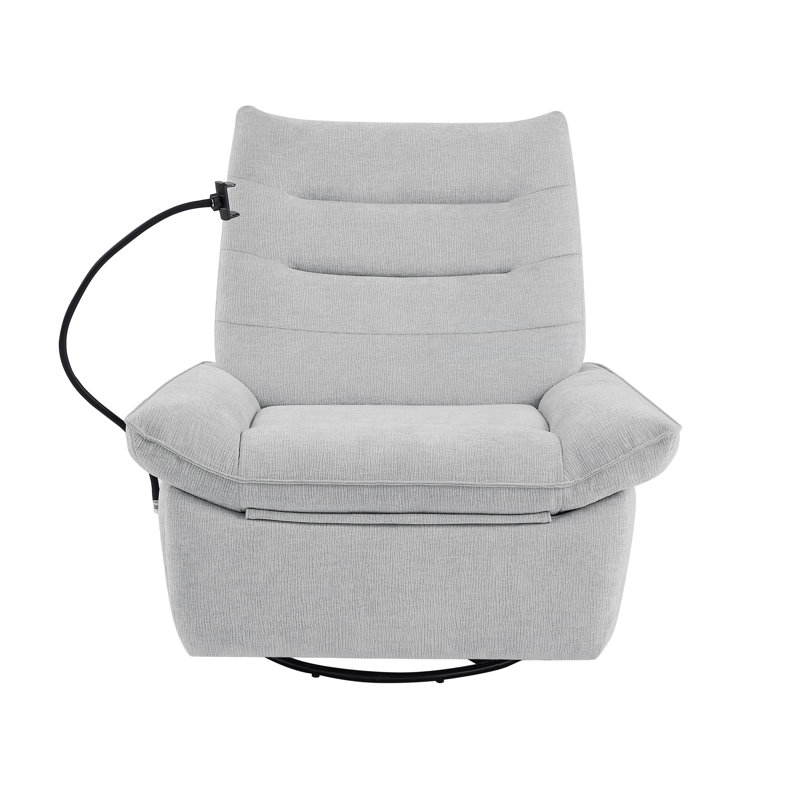 Upholstered Power Recliner, Gray