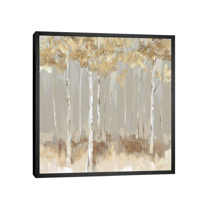 Shimmering Escape 1 Piece Painting on Canvas, 93.98 cm H x 93.98 cm W, Black Framed