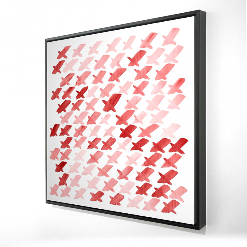 Motif X rouge - toile encadrée 24 po x 24 po