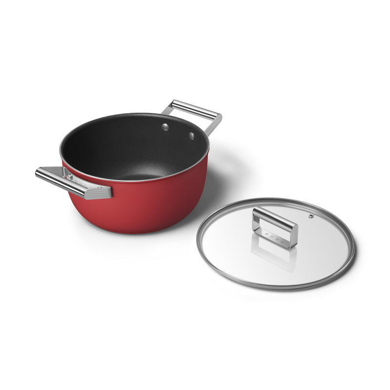 Casserole avec couvercle, 5 pte, Rouge