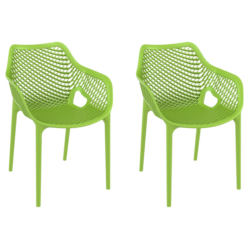 Chaise de salle à manger d'extérieur empilable Farrah, Vert tropical