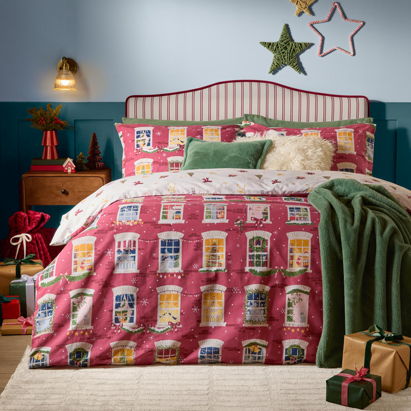 Christmas Eve No Pattern Duvet Cover Set, Double Duvet Cover + 2 Standard Pillowcases
