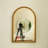 20'' Avri Mirror, Golden Beaded Arch-Shaped PU Decorative Mirror In Retro Style