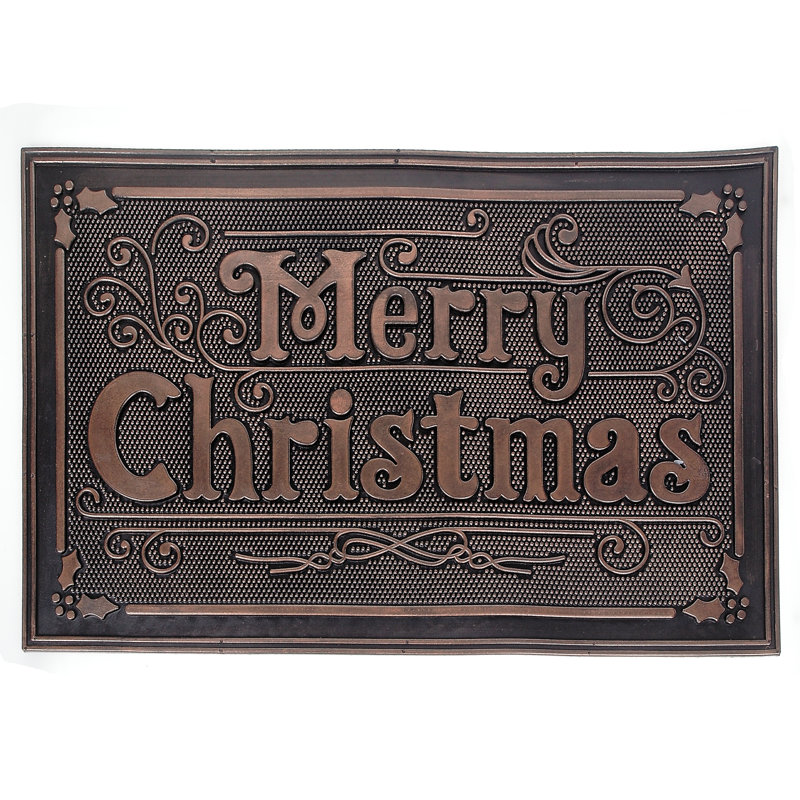 Paillasson d’extérieur antidérapant 30 "x 18" en caoutchouc joyeux Noël de Yusef