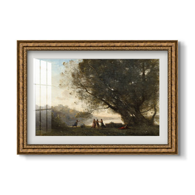 Custom Framed Masterpiece " Dance Under The Trees At The Edge Of The Lake, C. 1865-1870-Jean-Baptiste " by Jean-Baptiste-Camille Corot