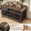Mobilier pour cage de chien de 39,4 pouces avec bords incurvés et barreaux métalliques-1614232504
