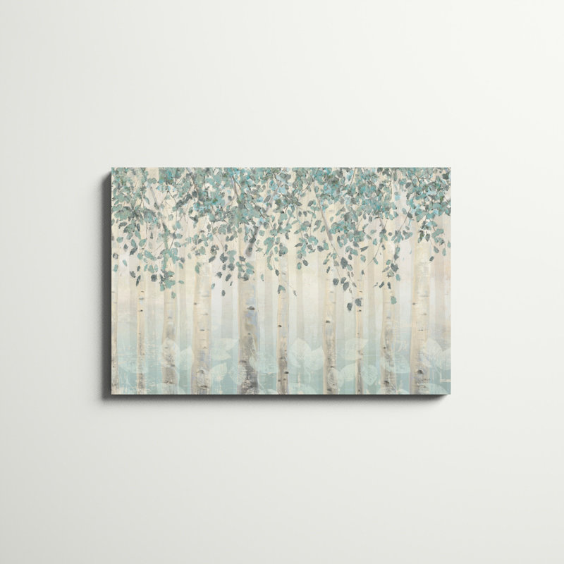 Forêt de rêve I feuilles d'argent, H 24 po x l 36 po x P 1,25 po, Imprimé avec cadre noir, Non