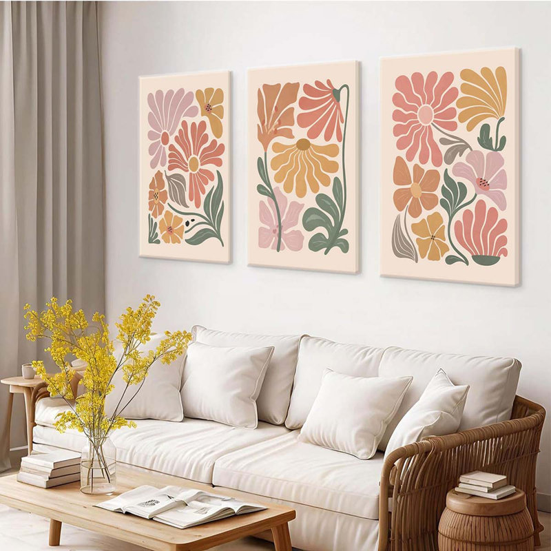 3 Piece Wrapped Canvas Print, 30 cm H x 40 cm W