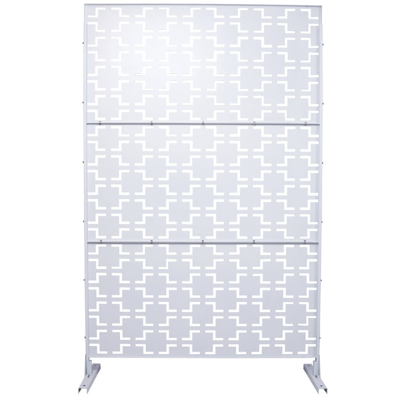 Écran d'intimité en métal H 76 po en métal - blanc, Blanc