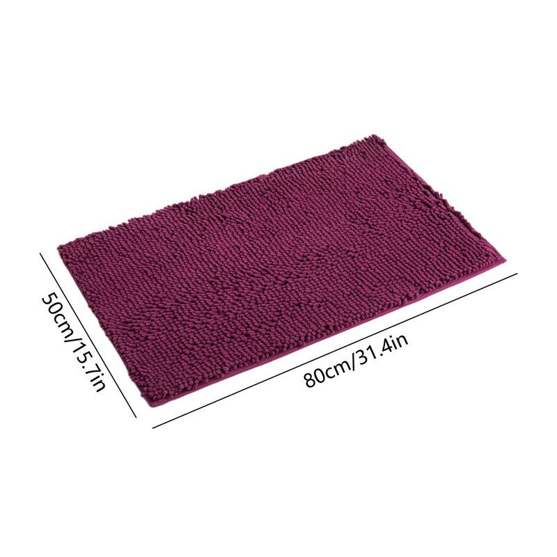 Tapis d'entrée antidérapant en chenille pour chien, Mauve