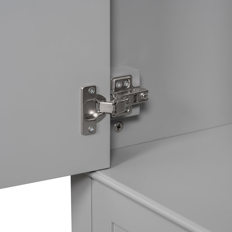 Ensemble de meuble-lavabo simple 30 po avec plateau en céramique Maureena, Gris